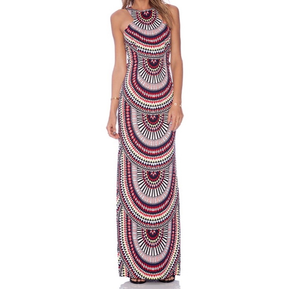 Mara Hoffman High Neck Column Dress El Mundo Navy